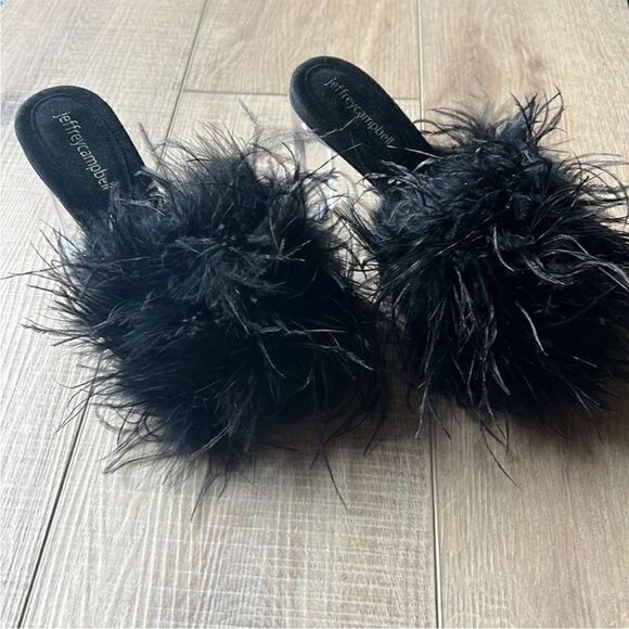 Jeffrey Campbell Free People Daisy Black Heel Feathers US 8 - Picture 4 of 7